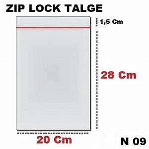 SACO ZIP LOCK N.9 20X28CM C/100 UND