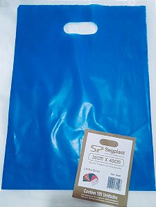 SACOLA 30X40 AZUL ALÇA VAZADA C/100 UND