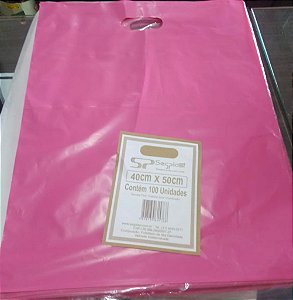 SACOLA 40X50 PINK ALÇA VAZADA C/100