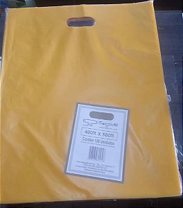 SACOLA 40X50 AMARELA ALÇA VAZADA C/100