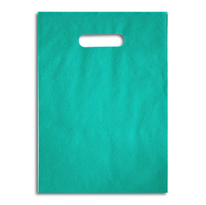 SACOLA 30X40 VERDE PEROLADO ALÇA VAZADA C/100