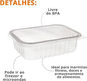 POTE RETANGULAR COM TAMPA 350ML PACOTE COM 24 UNIDADES