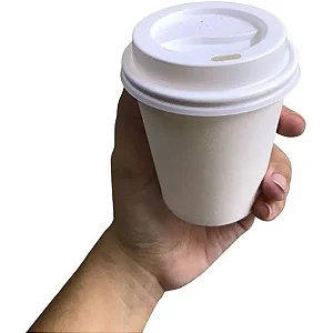 TAMPA BRANCA COPO PAPEL 180ML C/25