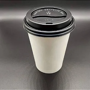 TAMPA PRETA COPO PAPEL 180ML C/25