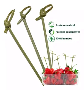 ESPETO BAMBU KNOTTED STICK 9CM C/50