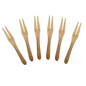 KIT MINI GARFOS BAMBU PLASVALE C/6 UND