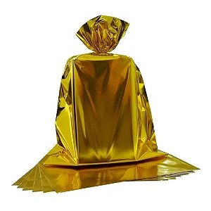 SACO PRESENTE 15X22 OURO METALIZADO C/ 50