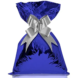 SACO PRESENTE 15X22 AZUL METALIZADO C/50