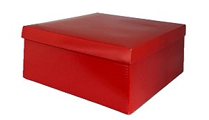 CAIXA QUADRADA VERMELHA 21X21X8,5CM UNIDADE - RD25