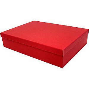CAIXA QUADRADA VERMELHA 21X21X8,5CM UNIDADE - RD25