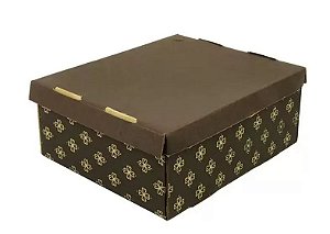 CAIXA PAPELAO DECORADA MARROM N.3 31X25X12