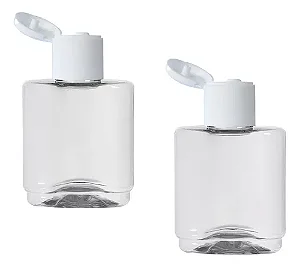 FRASCO PLASTICO 35ML PVC RETANGULAR TAMPA FLIP TOP BRANCA C/10