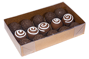 CAIXA FUNDO KRAFT 15 DOCES TAMPA TRANSPARENTE PCT C/10 UND