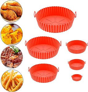 KIT 6 FORMAS SILICONE PARA AIR FRYER