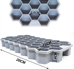 FORMA GELO SILICONE HEXAGONAL 20X12X2
