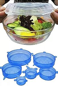 KIT TAMPAS SILICONE TRANSPARENTE C/6