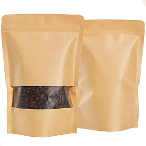 SACO HERMETICO COM VISOR KRAFT 14X20X3CM C/10 UND