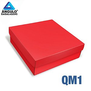 CAIXA QUADRADA MEDIA VERMELHA 27X27X9CM UNIDADE