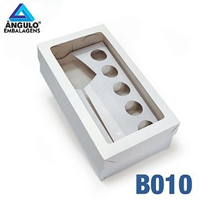CAIXA COM VISOR P/GARRAFA E 5 DOCES BRANCA 23X12,5X6,5CM - B010