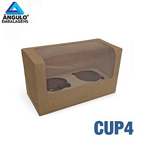 CAIXA PARA 2 CUPCAKE KRAFT 17X8,5X10CM UNIDADE - CUP4