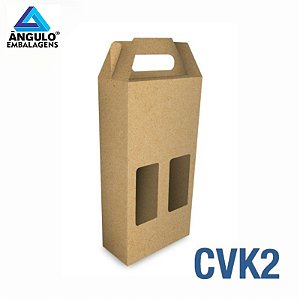 CAIXA PARA 2 VINHOS KRAFT 16,5X8X33CM UNIDADE CVK2