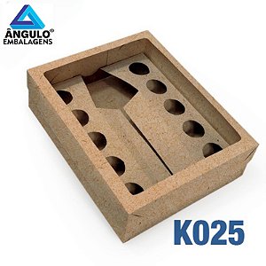 CAIXA COM VISOR P/GARRAFA E 10 DOCES KRAFT 23X18,5X6,5CM UNIDADE - K025