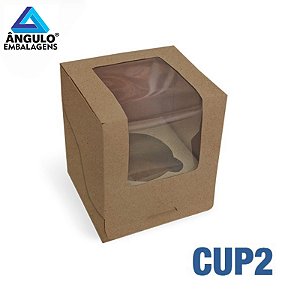 CAIXA PARA 1 CUPCAKE KRAFT 8,5X8,5X10CM UNIDADE - CUP2