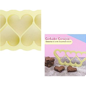CORTADOR BROWNIE CORACOES 6x6 CORTA 5 UNIDADES