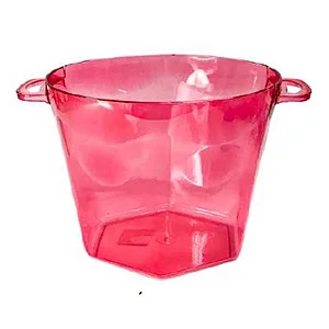 BALDE GELO SEXTAVADO VERMELHO TRANSPARENTE