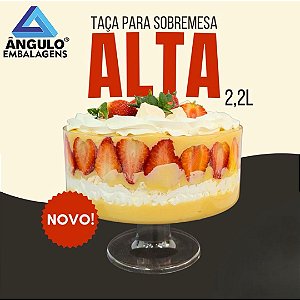 TACA ACRILICA TRANSPARENTE ALTA 2.200ML