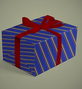 BOBINA PRESENTE 40 CASUAL AZUL LISTRADA DOURADO R016