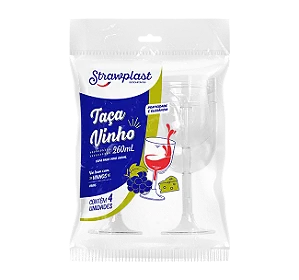 TACA ACRILICO VINHO 260ML 4 UNID