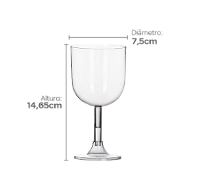 TACA ACRILICA VINHO 260ML COM 4 UNIDADES