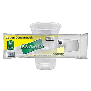 COPO 250ML PP RIOPLASTIC TRANSPARENTE C/50 UND
