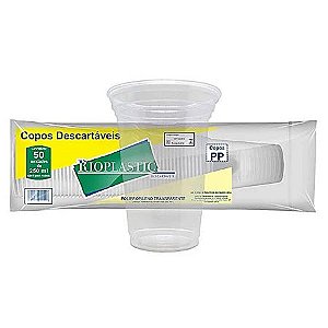 COPO 250ML PP RIOPLASTIC TRANSPARENTE C/50