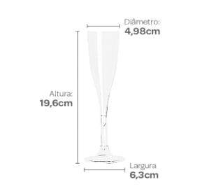 TAÇA ACRILICA CHAMPAGNE 120ML CRISTAL COM 4 UNIDADES