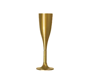 TACA ACRILICA CHAMPAGNE DOURADA 120ML COM 4 UNIDADES