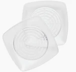 PRATO ACRILICO 21CM QUADRADO CRISTAL COM 10 UNIDADES