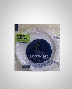 PRATO RASO 15CM COPOPLAST BRANCO C/10 UND