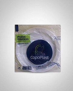 PRATO RASO 15CM COPOPLAST BRANCO C/10 UND