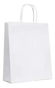 SACOLA PAPEL BRANCA M 25X31 PACOTE COM 10 UNIDADES