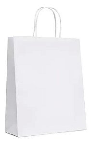 SACOLA PAPEL BRANCA M 25X31 PACOTE COM 10 UNIDADES