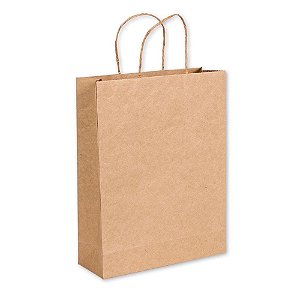 SACOLA PAPEL KRAFT PP 18X22X9 C/10