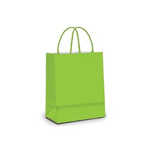 SACOLA PAPEL VERDE LIMAO M 25X31 C/10