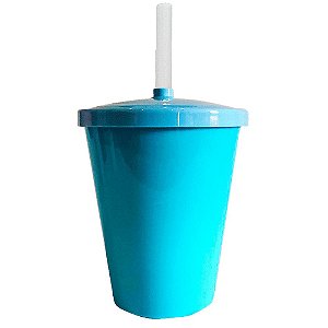COPO TWISTER 300ML AZUL BEBE COM TAMPA E CANUDO UND