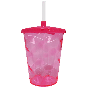 COPO TWISTER 300ML PINK COM TAMPA E CANUDO UND