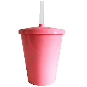 COPO TWISTER 300ML ROSA BEBE COM TAMPA E CANUDO UND