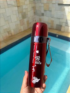 GARRAFA TERMICA C/ DESENHO NA GARRAFA E TAMPA ROSCA