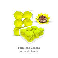 FORMA PARA DOCES VENEZA AMARELA NEON C/40