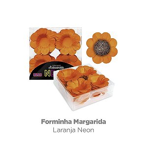 FORMA P/ DOCE MARGARIDA NEON LARANJA 40 UN